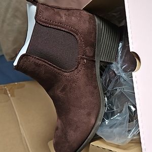 Chocolate suede booties